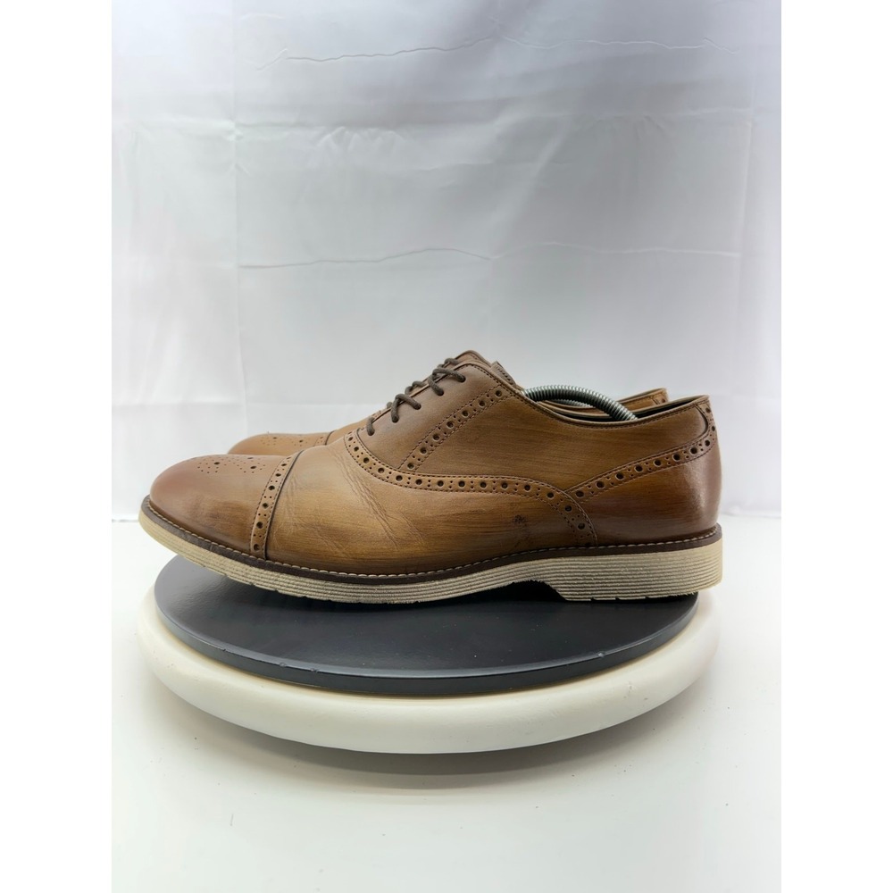Johnston & Murphy Hennings‎ Cap Toe Oxfords Mens 13M Brown Leather Shoes 59-2856